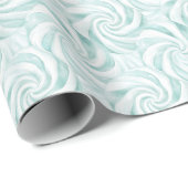 Aqua Mint White Swirls Christmas Cadeaupapier (Rol Hoek)
