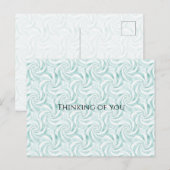 Aqua Mint White Swirls Denken aan jou Briefkaart (Voorkant / Achterkant)