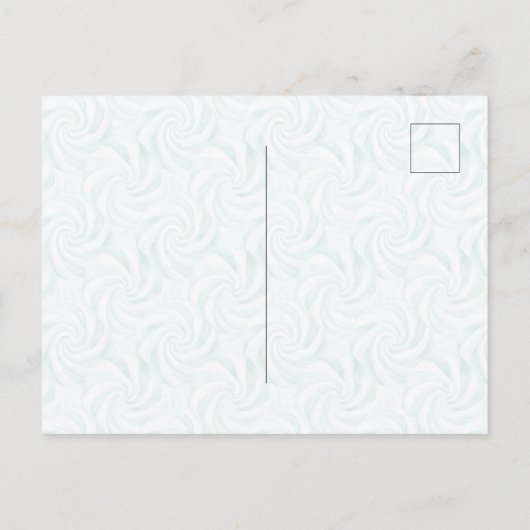 Aqua Mint White Swirls Denken aan jou Briefkaart (Achterkant)