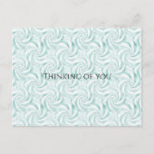 Aqua Mint White Swirls Denken aan jou Briefkaart (Voorkant)