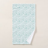 Aqua Mint White Swirls Kerstmis Bad Handdoek (Handdoek)