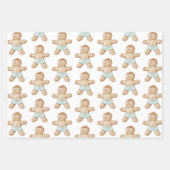 Aqua Mint White Swirls Kerstmis Inpakpapier Vel (Voorkant 2)