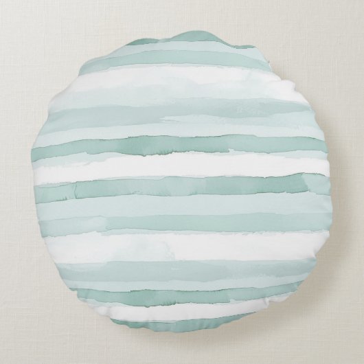 Aqua Mint White Swirls Kerstmis Rond Kussen (Achterkant)