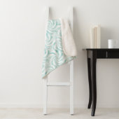 Aqua Mint White Swirls Kerstmis Sherpa Deken (In situ)