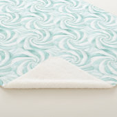 Aqua Mint White Swirls Kerstmis Sherpa Deken (3/4)