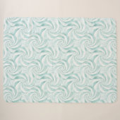 Aqua Mint White Swirls Kerstmis Sherpa Deken (Voorkant (horizontaal))