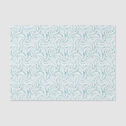 Aqua Mint White Swirls Kerstmis Tissuepapier (Voorkant)