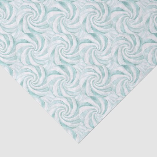 Aqua Mint White Swirls Kerstmis Tissuepapier (Detail)