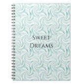 Aqua Mint White Swirls Notitieboek (Voorkant)