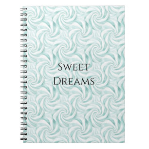 Aqua Mint White Swirls Notitieboek