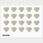 Aqua Mint Wit Goud Glitter Luipaard Hart Sticker (Vel)
