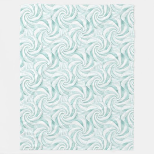 Aqua Mint Witte Krullen Fleece Deken (Voorkant)