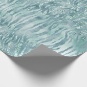 Aqua Mint Zebra Print Confetti Glitter Cadeaupapier (Hoek)