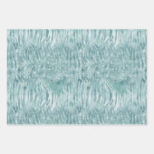 Aqua Mint Zebra Print Confetti Glitter Inpakpapier Vel (Voorkant)