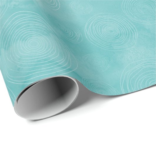 Aqua Mint Zeemeermin Boho Circles Cadeaupapier (Rol Hoek)