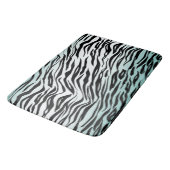 Aqua Mint Zwart Zebra Print Ombre Badmat (Gekanteld)