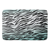 Aqua Mint Zwart Zebra Print Ombre Badmat (Voorkant)