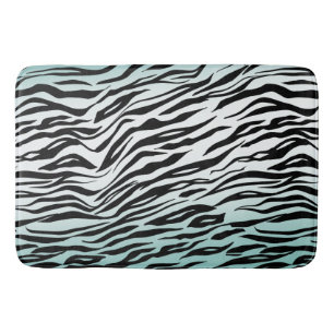 Aqua Mint Zwart Zebra Print Ombre Badmat