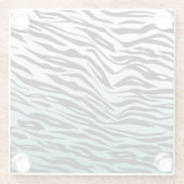 Aqua Mint Zwart Zebra Print Ombre Glazen Onderzetter (Achterkant)