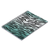 Aqua Mint Zwart Zebra Print Ombre Notitieboek (Linkerzijde)