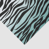Aqua Mint Zwart Zebra Print Ombre Tissuepapier (Detail)