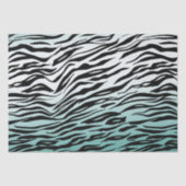 Aqua Mint Zwart Zebra Print Ombre Tissuepapier (Voorkant)