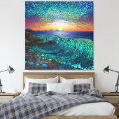 Aqua Mirage Zeegezicht Canvas Afdruk (Insitu (Slaapkamer))