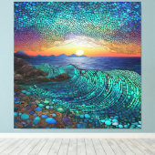 Aqua Mirage Zeegezicht Canvas Afdruk (Insitu (Houten vloer))