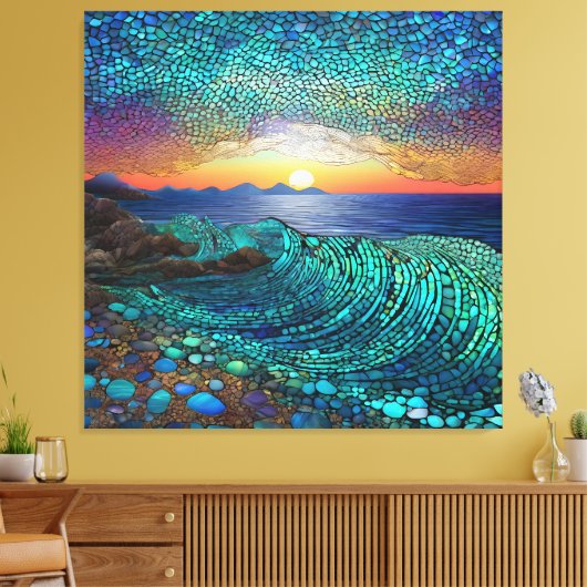 Aqua Mirage Zeegezicht Canvas Afdruk (Insitu (Woonkamer))