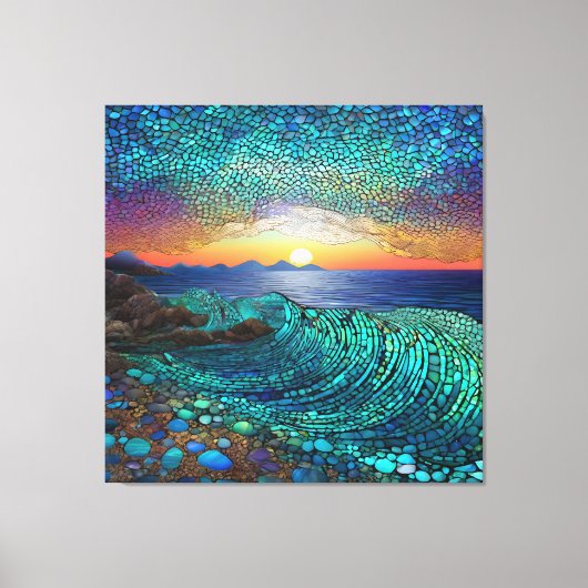Aqua Mirage Zeegezicht Canvas Afdruk (Voorkant)