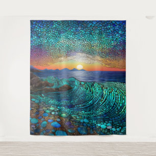 Aqua Mirage Zeegezicht Wandkleed