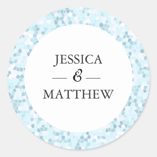Aqua Moasasbruiloft Dank je stickers (Voorkant)