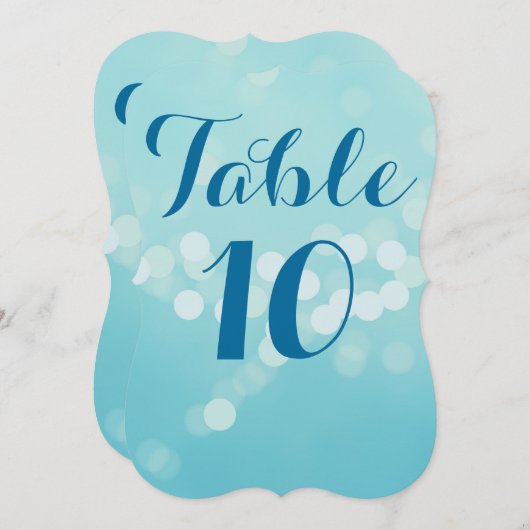 Aqua Modern 5 x 7 tabelnummers Kaart (Voorkant / Achterkant)