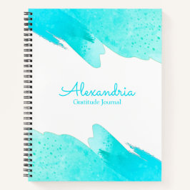 Aqua Modern Aangepast Elegant Script Journal Notitieboek