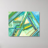 Aqua Modern Art Abstracte kleurrijke canvasprints Canvas Afdruk (Voorkant)