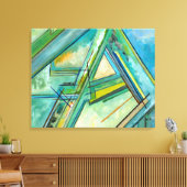 Aqua Modern Art Abstracte kleurrijke canvasprints Canvas Afdruk (Insitu (Woonkamer))