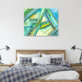 Aqua Modern Art Abstracte kleurrijke canvasprints Canvas Afdruk (Insitu (Slaapkamer))