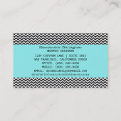 Aqua Modern Chevron Visitekaartje (Achterkant)