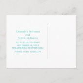 Aqua Modern Deco Save the Date Briefkaart (Achterkant)