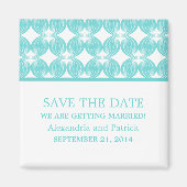 Aqua Modern Deco Save the Date Magnet (Voorkant)