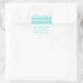 Aqua Modern Deco Save the Date Stickers (Tas)
