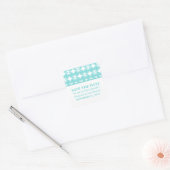 Aqua Modern Deco Save the Date Stickers (Envelop)