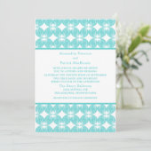 Aqua Modern Deco Wedding Invite Kaart (Staand voorkant)