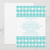 Aqua Modern Deco Wedding Invite Kaart (Voorkant / Achterkant)