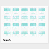 Aqua Modern Deco Wedding Stickers (Vel)