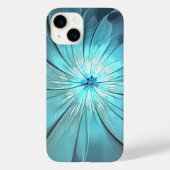 Aqua Modern Flower Phone Case (Achterkant)