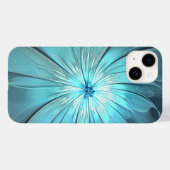 Aqua Modern Flower Phone Case (Achterkant (horizontaal))