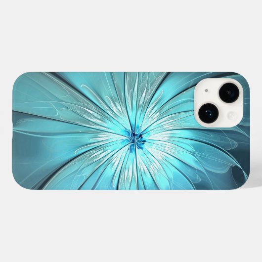 Aqua Modern Flower Phone Case (Achterkant (horizontaal))