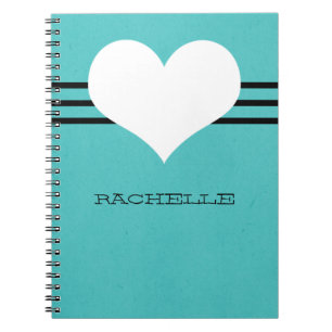 Aqua Modern Heart Notitieboek