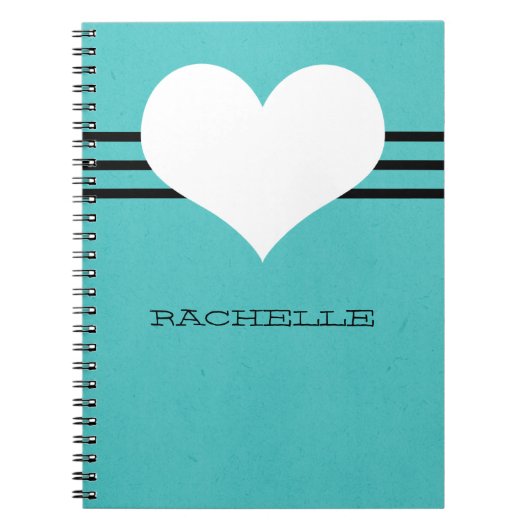 Aqua Modern Heart Notitieboek (Voorkant)